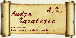 Anđa Karalejić vizit kartica